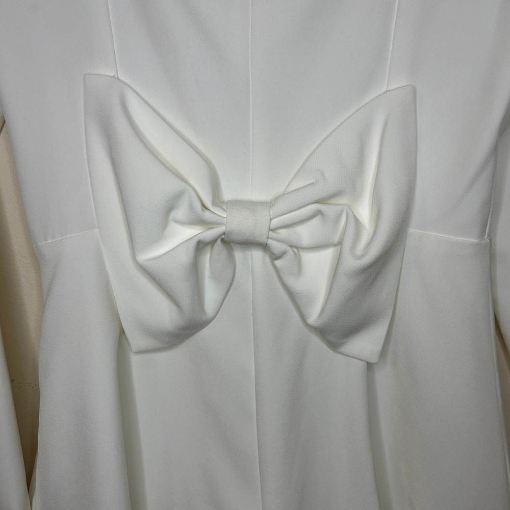 Lulus Aesthetic White Pearl Bow Long Sleeve Romper Medium - Picture 6 of 12